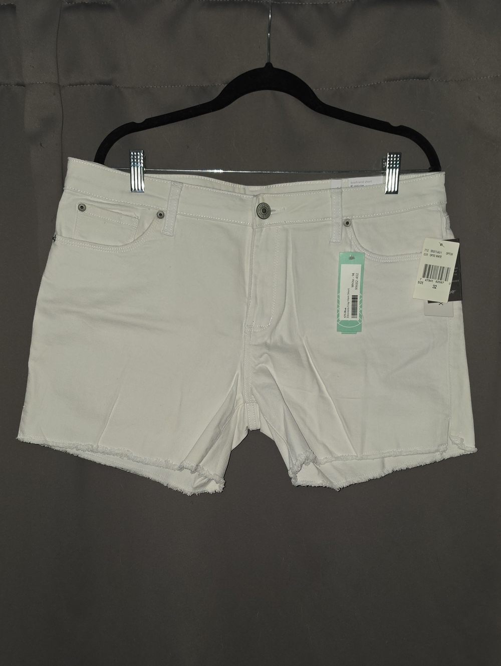 STS Blue White High-Rise Frayed Hem Denim Shorts